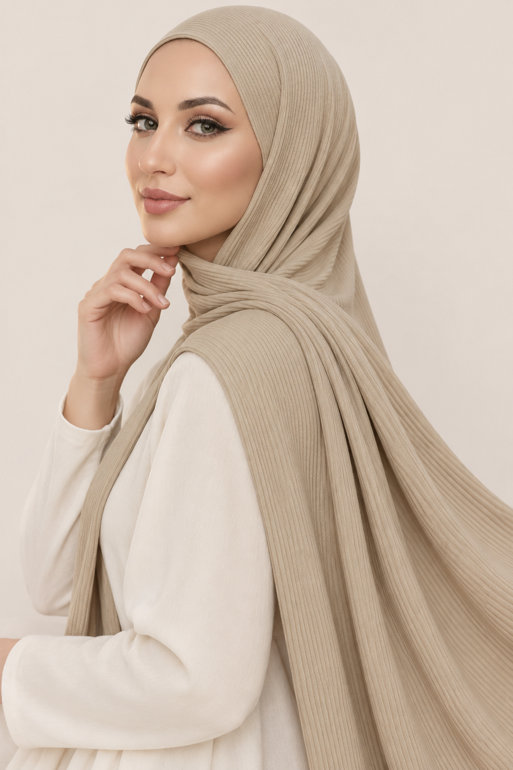 Shea Everyday Essential Bamboo Stretch Hijab - Taupe