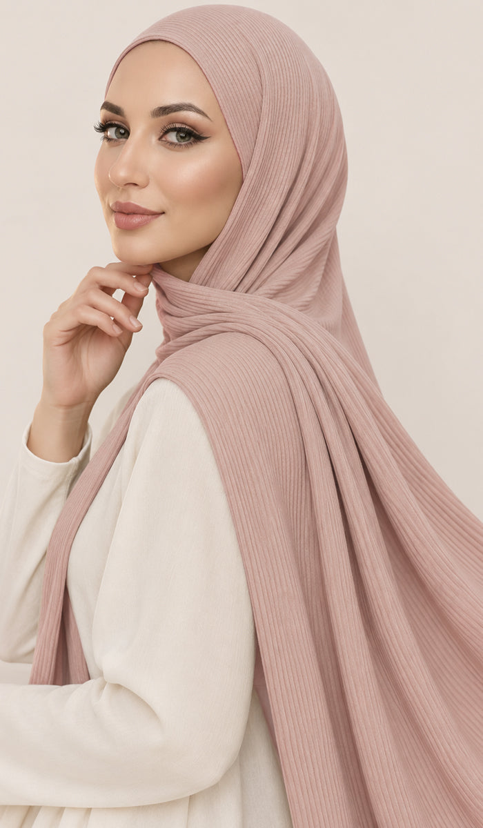 Shea Everyday Essential Bamboo Stretch Hijab - Latte Pink