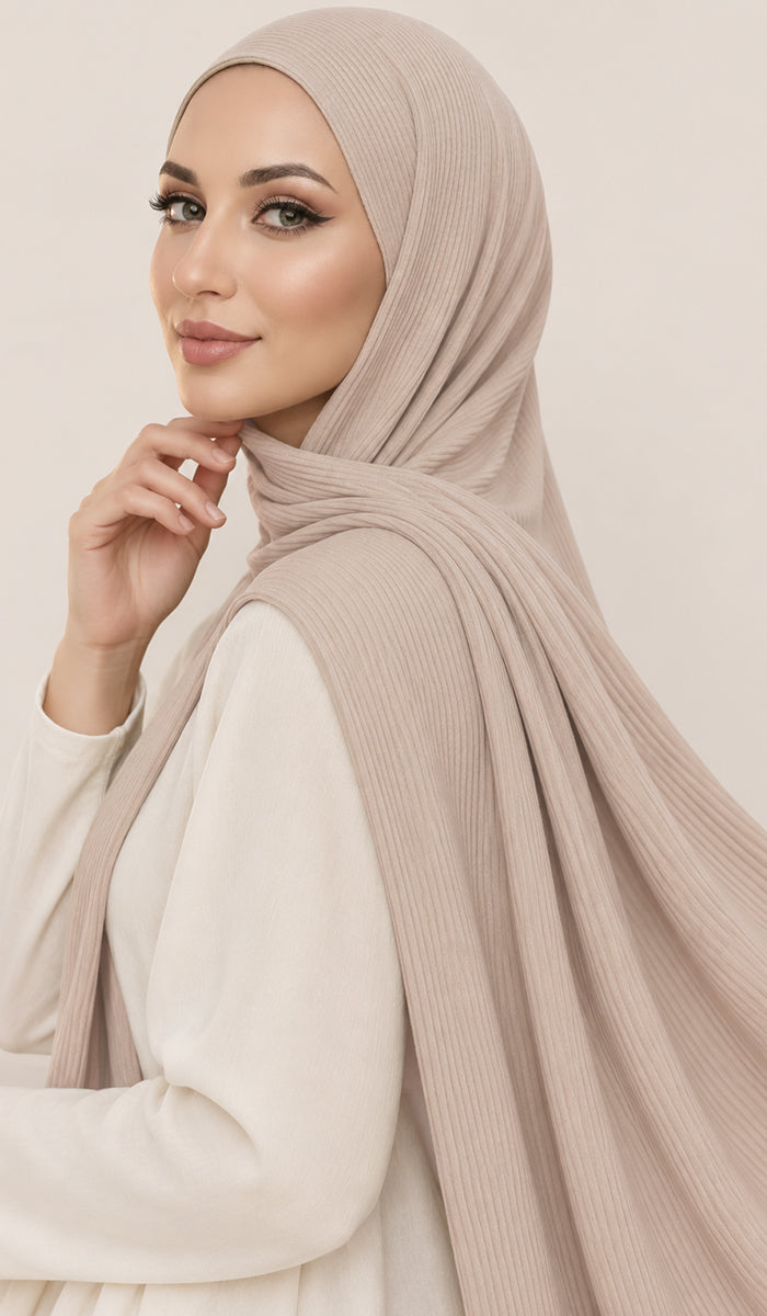 Shea Everyday Essential Bamboo Stretch Hijab - Oatmeal