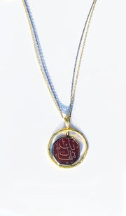 Sterling Silver Hand Engraved Aqeeq Subhan Allah Necklace