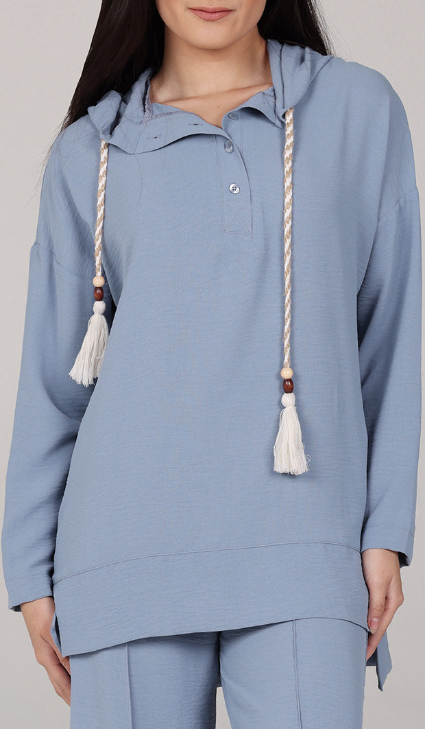 Tina Hoodie Shirt - Blue