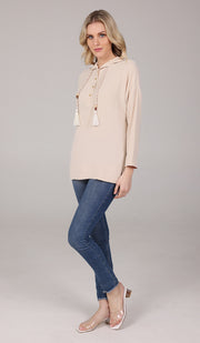 Tina Hoodie Shirt - Cream