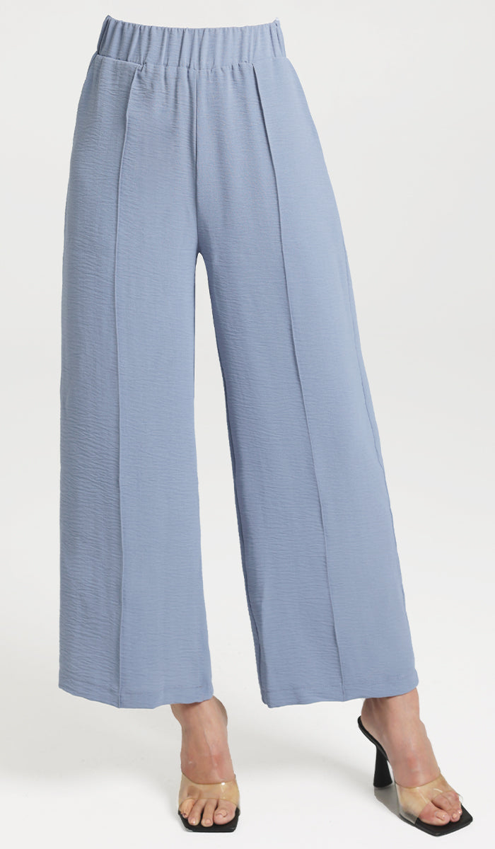 Tina Loose Stretch Wide Leg Pants - Blue | Modest pants