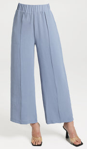 Pantalon ample extensible à jambe large Tina - Bleu