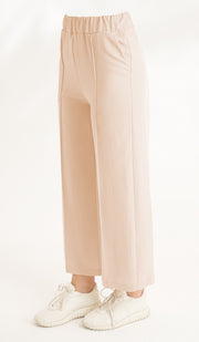 Tina Loose Stretch Wide Leg Pants - Cream