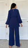 Ula Light Long Comfy Wrap Shirt Jacket - Lapis Blue - Final Sale