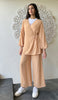 Ula Light Long Comfy Wrap Shirt Jacket - Caramel