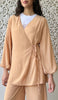 Ula Light Long Comfy Wrap Shirt Jacket - Caramel