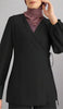 Ula Light Long Comfy Wrap Shirt Jacket - Black