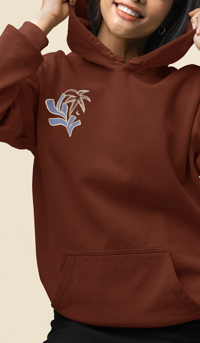 Unisex Cotton Rich Fleece Hoodie with Palm Tree - Sabr