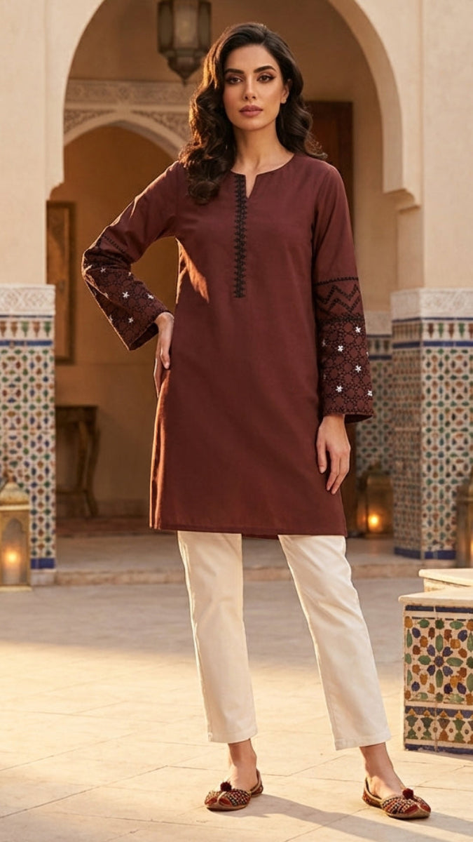 Tunique longue et modeste de tous les jours Parisa Mostly Cotton - Charbon - PRÉCOMMANDE (expédiée dans 2 semaines)