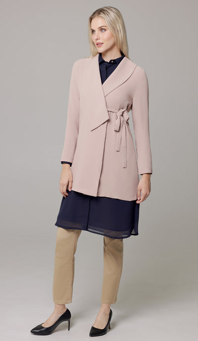 Abeer Light Long Comfy Wrap Jacket - Cafe - FINAL SALE