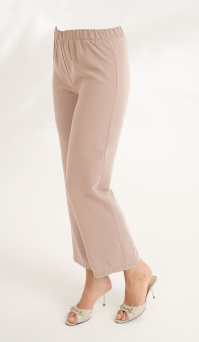 Abeer Stretch Waist Wide Leg Pants - Cafe - Final Sale