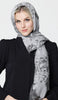 Abstract Print Non-slip Cotton Wrap Hijab Scarf - Gray