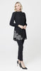 Acille Embroidered Long Modest Tunic - Black - PREORDER (ships in 2 weeks)