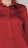 Afroze Silky Formal Button-down Shirt - Berry