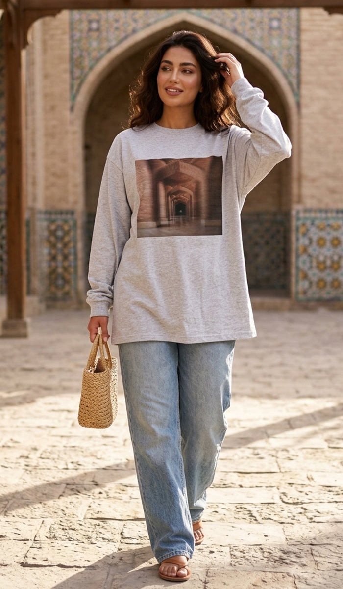 Baab Collection Long Sleeve 100% Cotton T-Shirt - Makli