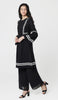 Aicha Embroidered Cotton Modest Midi Tunic - Black - PREORDER (ships in 2 weeks)