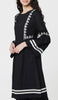 Aicha Embroidered Cotton Modest Midi Tunic - Black