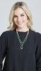 Amira Jeweled Statement Necklace - Green/ Pearl