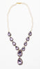 Amira Jeweled Statement Necklace - Purple / Pearl