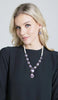 Amira Jeweled Statement Necklace - Purple / Pearl