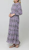 Armine Modest Long Tiered Print Maxi Dress - Purple