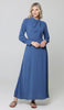 Ayza Modest Long Maxi Dress - Denim Blue