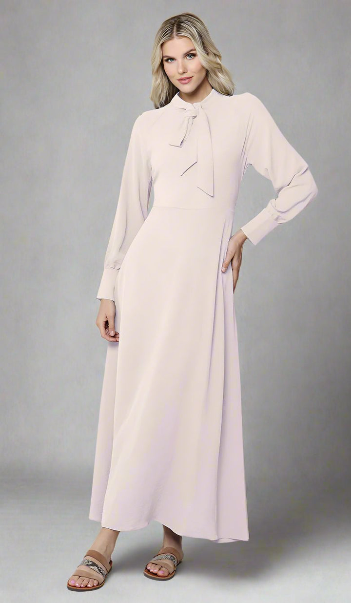 Ayza Modest Long Maxi Dress - Blush - FINAL SALE