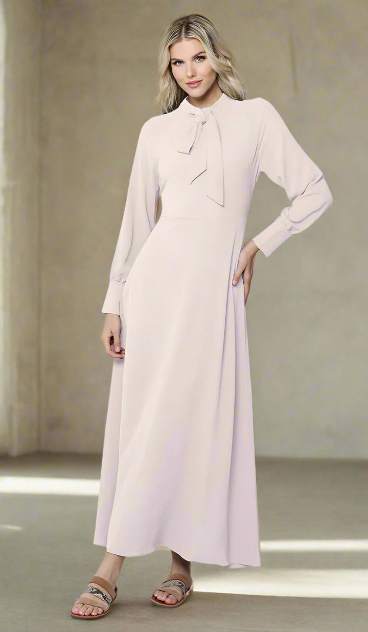 Ayza Modest Long Maxi Dress - Blush - FINAL SALE