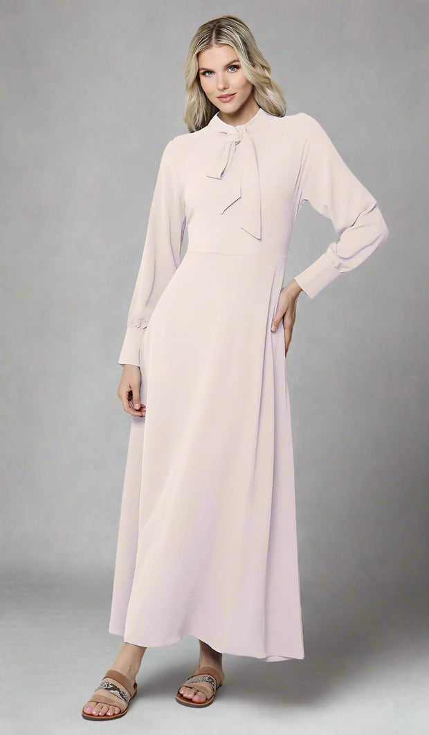 Robe longue longue modeste Ayza - Crème