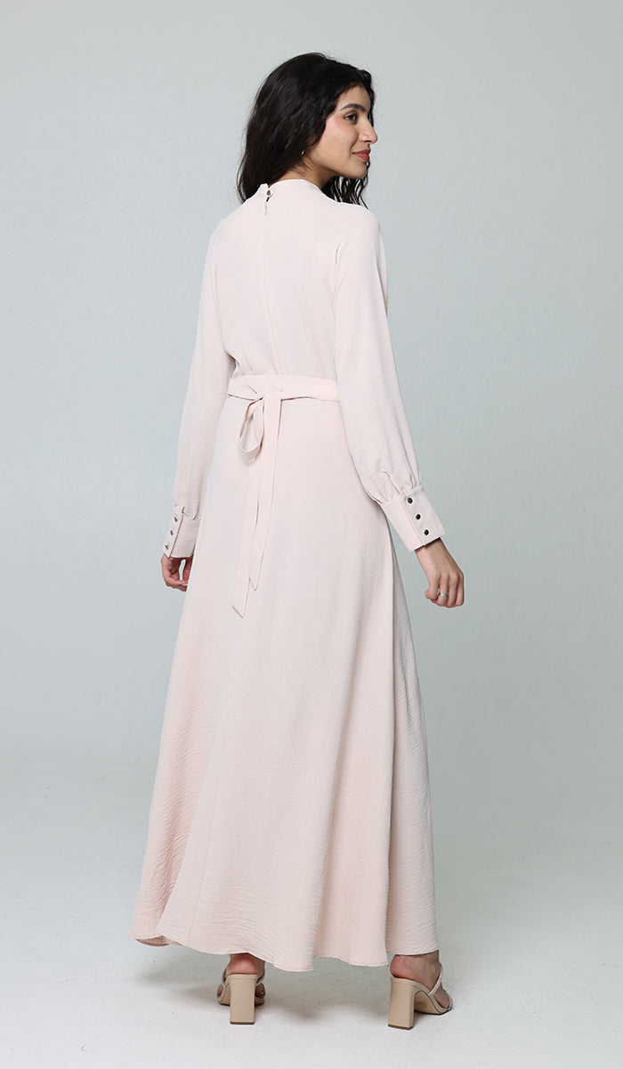 Ayza Modest Long Maxi Dress - Blush - FINAL SALE