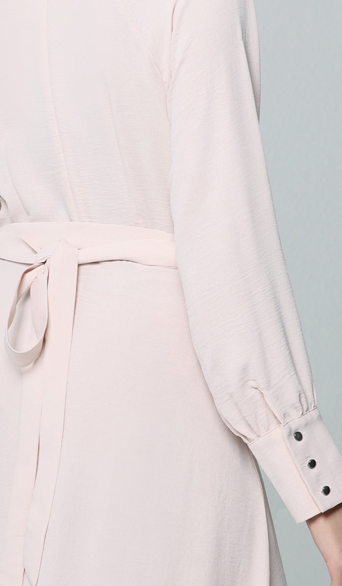 Ayza Modest Long Maxi Dress - Blush - FINAL SALE