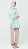 Baraka Gold Embroidered Formal Long Modest Tunic - Aqua Blue - PREORDER (ships in 2 weeks)
