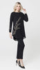 Baraka Gold Embroidered Formal Long Modest Tunic - Black