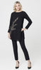 Baraka Gold Embroidered Formal Long Modest Tunic - Black - PREORDER (ships in 2 weeks)