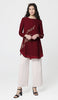 Baraka Gold Embroidered Formal Long Modest Tunic - Ruby - PREORDER (ships in 2 weeks)