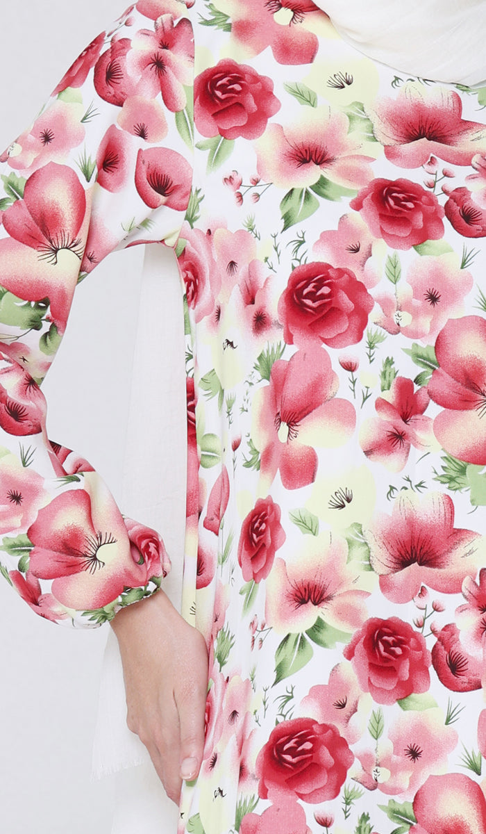 Batool Modest Long Maxi Dress - Floral Garden