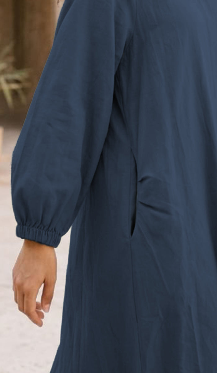 1- Nurun Longline Buttondown Shirt Jacket - Navy
