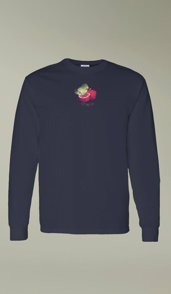 Bustan Collection Long Sleeve 100% Cotton T-Shirt with Arabic Calligraphy - Pomegranate