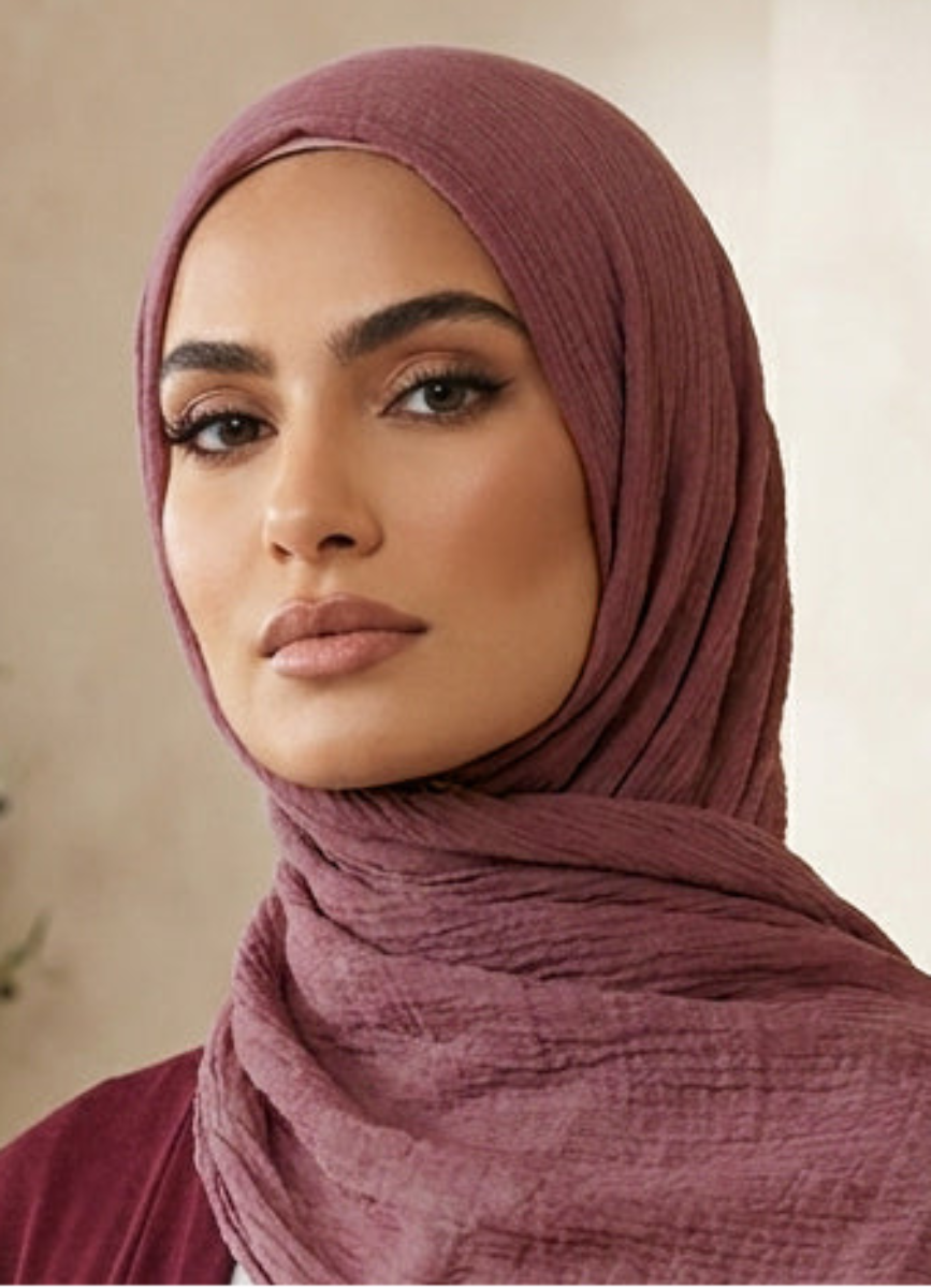 Celebrity Lightweight Cotton/Linen Non-Slip Extra Large Wrap Hijab - Orchid