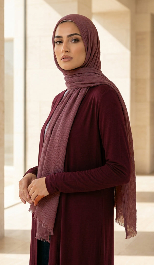 Celebrity Lightweight Cotton/Linen Non-Slip Extra Large Wrap Hijab - Orchid