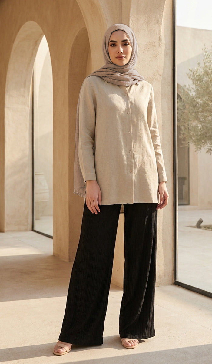 Celebrity Lightweight Cotton/Linen Non-Slip Extra Large Wrap Hijab - Taupe