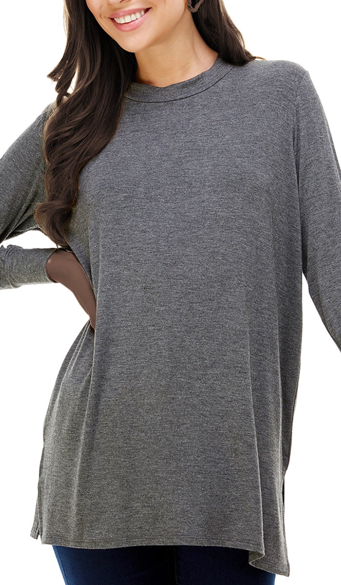 Samar Soft Everyday Stretch Tunic - Charcoal