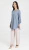 Donya Mostly Cotton Simple Everyday Tunic - Denim Blue