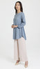 Donya Mostly Cotton Simple Everyday Tunic - Denim Blue