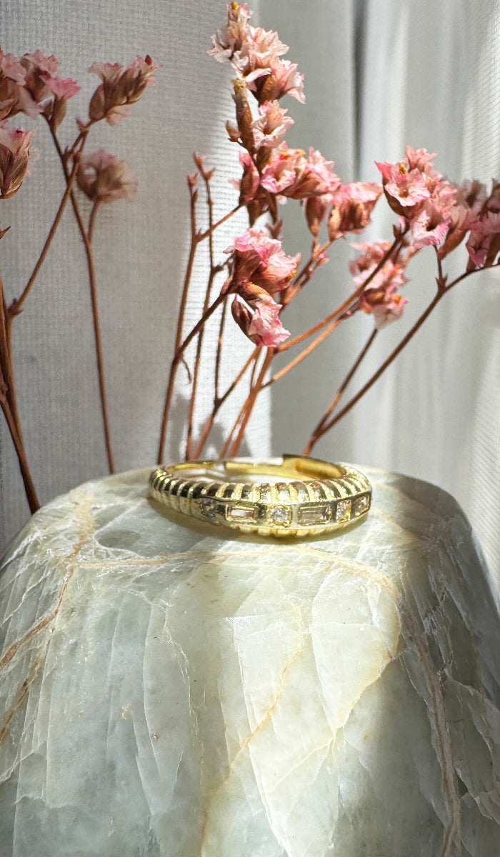 Eden Gold plated Sterling Silver Adjustable Ring with MashaAllah Engraving