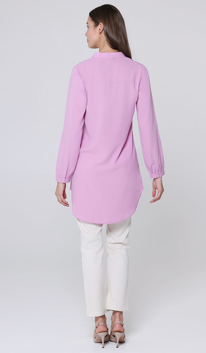 Elif Embroidered Formal Long Modest Tunic - Candy - PREORDER (ships in 2 weeks)