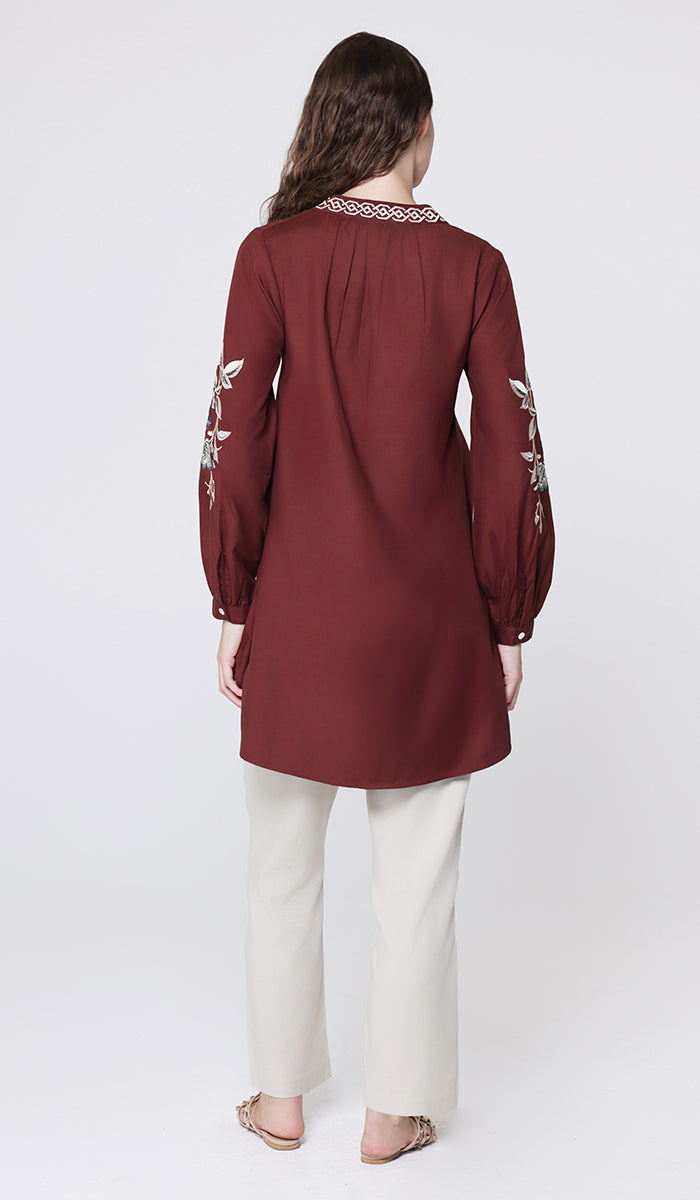 Tunique longue et modeste de tous les jours Parisa Mostly Cotton - Charbon - PRÉCOMMANDE (expédiée dans 2 semaines)