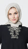Everyday Cotton Non-slip Tassel Trim Wrap Hijab Scarf - Natural